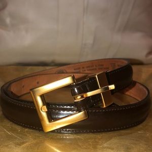 Laura Ashley Leather Belt w/ Gold Buckle